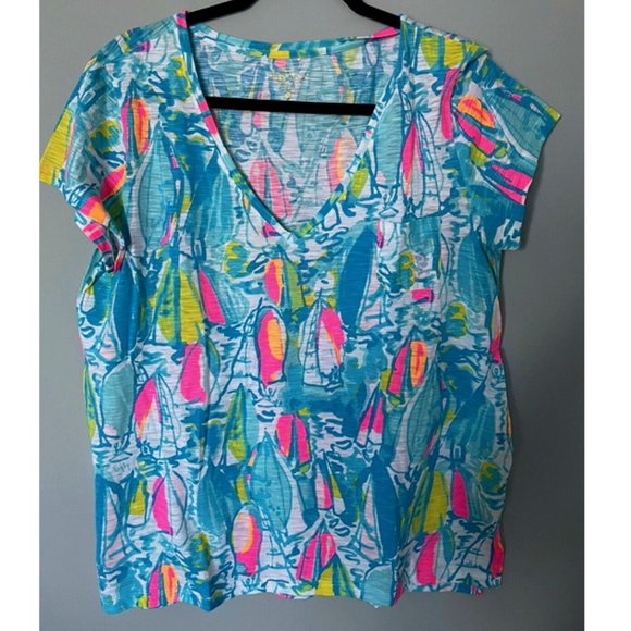 Lilly Pulitzer LARGE Beach & Bae MEREDITH Top - Picture 4 of 8